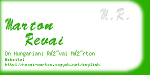 marton revai business card